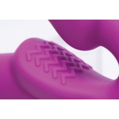 Ярко-розовый безремневой вибрострапон Evoke Vibrating Strapless Silicone Strap-on Dildo - XR Brands - купить с доставкой в Якутске