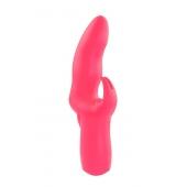 Розовый вибратор со стимулятором клитора MATES FANTASY RECHARGE VIBRATOR - 17 см. - NMC