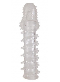 Прозрачная, закрытая насадка с шипами и точками - 13,5 см. - Toyfa Basic - в Якутске купить с доставкой