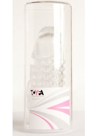 Гелевая прозрачная насадка с 2 отростками - 13 см. - Toyfa Basic - в Якутске купить с доставкой