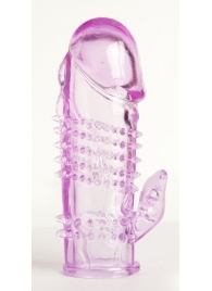 Фиолетовая насадка с коготком и шипами - 13 см. - Toyfa Basic - в Якутске купить с доставкой