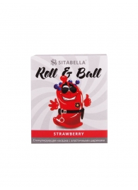 Стимулирующий презерватив-насадка Roll   Ball Strawberry - Sitabella - купить с доставкой в Якутске