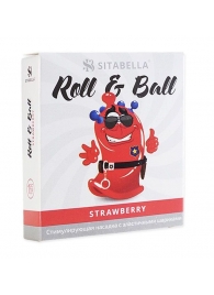 Стимулирующий презерватив-насадка Roll   Ball Strawberry - Sitabella - купить с доставкой в Якутске