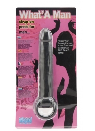 Чёрная насадка на пенис для анальной стимуляции WHATA MAN - 16 см. - Seven Creations - в Якутске купить с доставкой