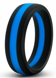 Черно-синее эрекционное кольцо Silicone Go Pro Cock Ring - Blush Novelties - в Якутске купить с доставкой
