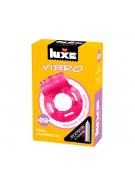 Розовое эрекционное виброкольцо Luxe VIBRO  Ужас Альпиниста  + презерватив - Luxe - в Якутске купить с доставкой