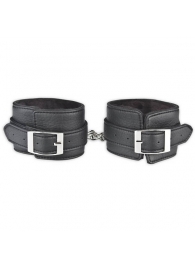 Черные фиксаторы для ног на цепи с мехом внутри - Lux Fetish - купить с доставкой в Якутске