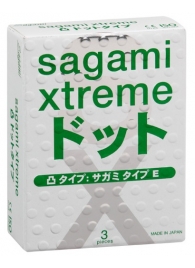 Презервативы Sagami Xtreme SUPER DOTS с точками - 3 шт. - Sagami - купить с доставкой в Якутске