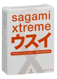 Ультратонкие презервативы Sagami Xtreme SUPERTHIN - 3 шт. - Sagami - купить с доставкой в Якутске