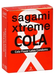 Ароматизированные презервативы Sagami Xtreme COLA - 3 шт. - Sagami - купить с доставкой в Якутске