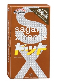 Презервативы Sagami Xtreme FEEL UP с точечной текстурой и линиями прилегания - 10 шт. - Sagami - купить с доставкой в Якутске