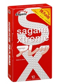 Утолщенные презервативы Sagami Xtreme Feel Long с точками - 10 шт. - Sagami - купить с доставкой в Якутске