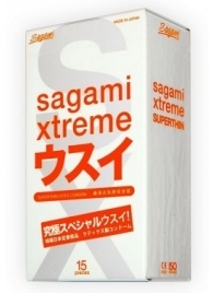 Ультратонкие презервативы Sagami Xtreme SUPERTHIN - 15 шт. - Sagami - купить с доставкой в Якутске