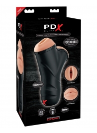 Мастурбатор в колбе с двумя тоннелями Double Penetration Vibrating Stroker - Pipedream - в Якутске купить с доставкой