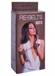 Коричневые кожаные наручники Maya - Rebelts - купить с доставкой в Якутске