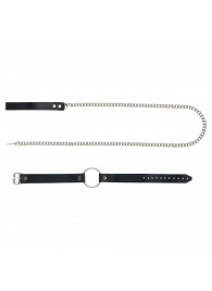 Черный поводок и чокер с кольцом Rada - Rebelts - купить с доставкой в Якутске