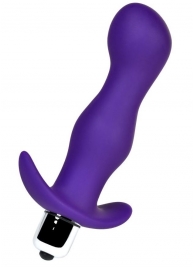 Фиолетовая изогнутая анальная вибропробка - 12,9 см. - A-toys в Якутске Фиолетовая изогнутая анальная вибропробка - 12,9 см. - A-toys