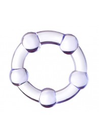 Фиолетовое эрекционное кольцо на пенис с бусинами - Штучки-дрючки - в Якутске купить с доставкой