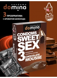 Презервативы для орального секса DOMINO Sweet Sex с ароматом шоколадного мусса - 3 шт. - Domino - купить с доставкой в Якутске