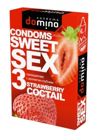 Презервативы для орального секса DOMINO Sweet Sex с ароматом клубничного коктейля  - 3 шт. - Domino - купить с доставкой в Якутске