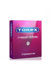 Презервативы Torex  Сладкая любовь  с ароматом клубники - 3 шт. - Torex - купить с доставкой в Якутске