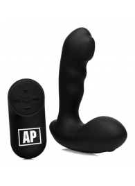 Черный стимулятор простаты Alpha-Pro 7X P-Milker Silicone Prostate Stimulator with Milking Bead - XR Brands - в Якутске купить с доставкой