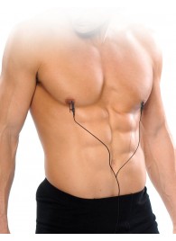 Черные электрические зажимы для сосков Shock Therapy Nipple Clamps - Pipedream - купить с доставкой в Якутске