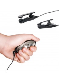 Черные электрические зажимы для сосков Shock Therapy Nipple Clamps - Pipedream - купить с доставкой в Якутске