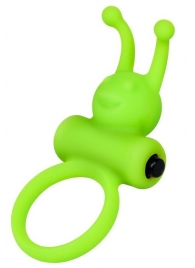 Зеленое эрекционное виброкольцо на пенис Cock Ring - A-toys - в Якутске купить с доставкой