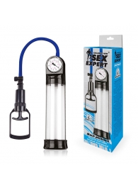 Прозрачная вакуумная помпа Sex Expert с манометром - Sex Expert - в Якутске купить с доставкой