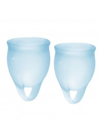 Набор голубых менструальных чаш Feel confident Menstrual Cup - Satisfyer - купить с доставкой в Якутске