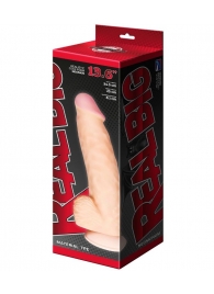 Телесный фаллоимитатор-супергигант с мошонкой на присоске - 34,5 см. - LOVETOY (А-Полимер) купить с доставкой в интернет-магазине Orgasmix в Якутске Телесный фаллоимитатор-супергигант с мошонкой на присоске - 34,5 см. - LOVETOY (А-Полимер)