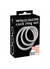 Набор из 3 эрекционных колец под металл Metallic Silicone Cock Ring Set - Orion - в Якутске купить с доставкой