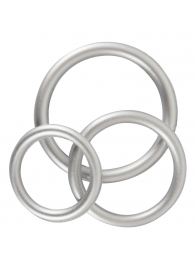 Набор из 3 эрекционных колец под металл Metallic Silicone Cock Ring Set - Orion - в Якутске купить с доставкой