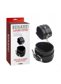 Черные оковы на ноги Obey Me Leather Ankle Cuffs - Chisa - купить с доставкой в Якутске