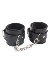 Черные оковы на ноги Obey Me Leather Ankle Cuffs - Chisa - купить с доставкой в Якутске