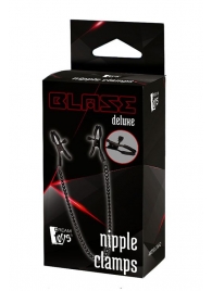 Черные зажимы на соски на цепочке BLAZE DELUXE NIPPLE CLAMPS - Dream Toys - купить с доставкой в Якутске