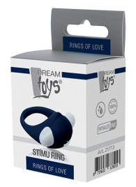 Гладкое синее эрекционное виброкольцо STIMU RING - Dream Toys - в Якутске купить с доставкой