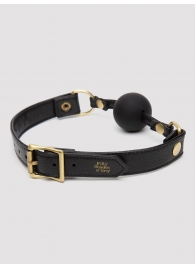 Черный кляп-шар Bound to You Faux Leather Ball Gag - Fifty Shades of Grey - купить с доставкой в Якутске