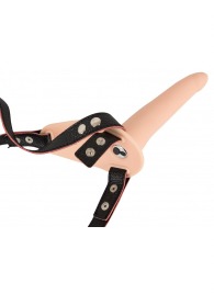 Телесный поясной страпон с вибрацией Vibrating Strap-On - 15,7 см. - Orion - купить с доставкой в Якутске