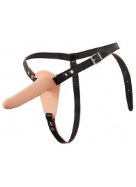 Телесный поясной страпон с вибрацией Vibrating Strap-On - 15,7 см. - Orion - купить с доставкой в Якутске