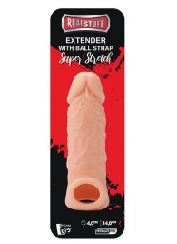 Телесная насадка EXTENDER WITH BALL STRAP 5.5 - 14 см. - Dream Toys - в Якутске купить с доставкой