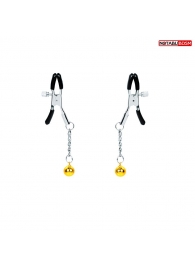 Оригинальные зажимы на соски с желтыми шариками - Notabu - купить с доставкой в Якутске Оригинальные зажимы на соски с желтыми шариками - Notabu - купить с доставкой в Якутске