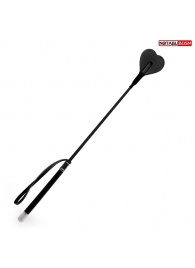 Черный стек с наконечником-сердечком - 54 см. - Notabu - купить с доставкой в Якутске Черный стек с наконечником-сердечком - 54 см. - Notabu - купить с доставкой в Якутске