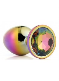 Голографическая анальная втулка с радужным кристаллом - 7,1 см. - Dream Toys - купить с доставкой в Якутске