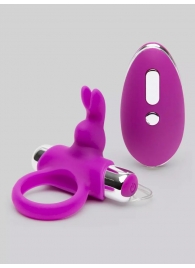 Лиловое виброкольцо с пультом ДУ Remote Control Cock Ring - Happy Rabbit - в Якутске купить с доставкой