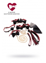 Черно-красный бондажный набор Bow-tie - ToyFa - купить с доставкой в Якутске