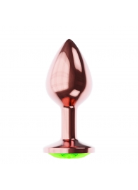 Пробка цвета розового золота с лаймовым кристаллом Diamond Emerald Shine S - 7,2 см. - Lola Games - купить с доставкой в Якутске