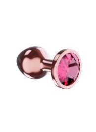 Пробка цвета розового золота с малиновым кристаллом Diamond Ruby Shine S - 7,2 см. - Lola Games - купить с доставкой в Якутске