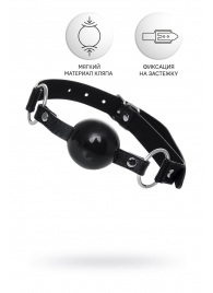 Черный кляп-шар на кожаных ремешках Anonymo - ToyFa - купить с доставкой в Якутске Черный кляп-шар на кожаных ремешках Anonymo - ToyFa - купить с доставкой в Якутске